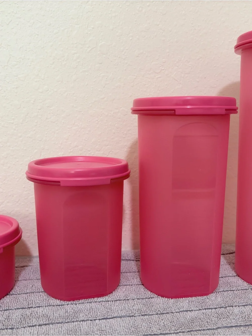 Tupperware set of 4 Pink Food Storage Container